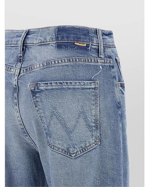 Mother Blue Denim Wide-Leg Trousers