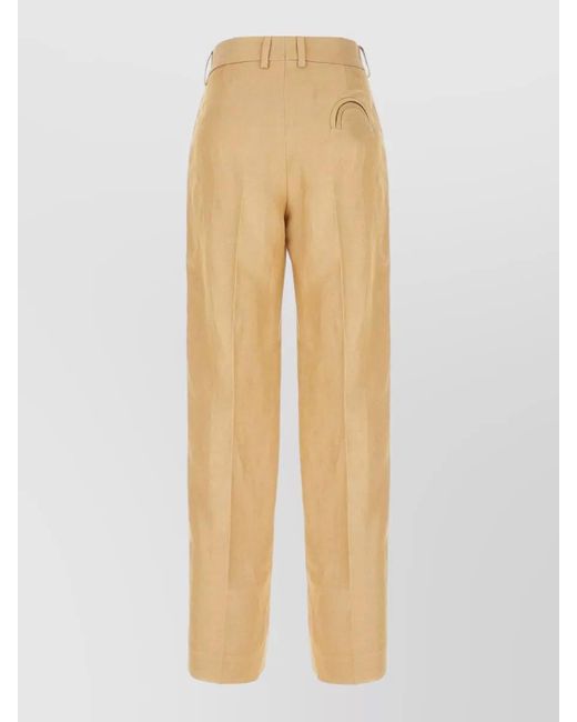 Blazé Milano Natural Tailored Trousers High Waist Pleated Straight Leg