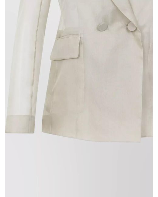 Max Mara Natural Silk Double-Breasted Blazer