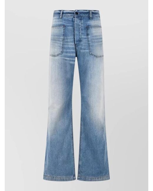Acne Blue High Waist Wide Leg Denim Jeans for men
