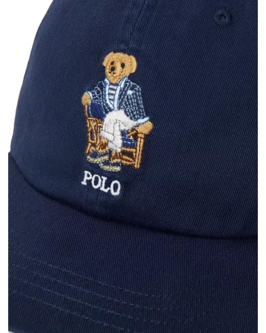 Polo Ralph Lauren Blue Casual Hat Curved Brim Nylon Silk