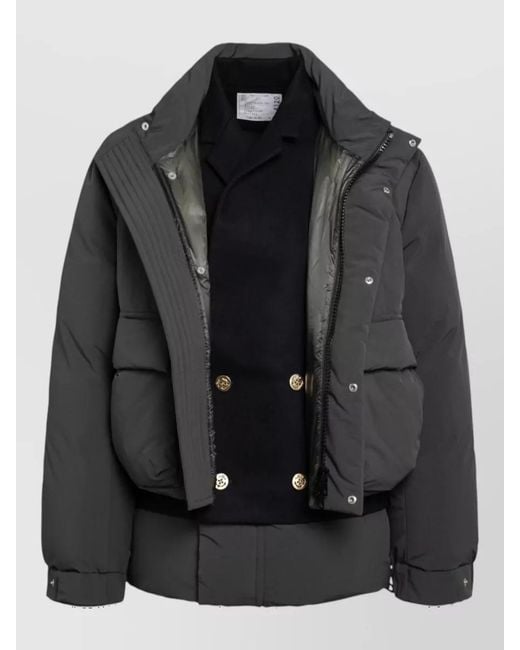 Sacai Black Down Puffer Jacket for men