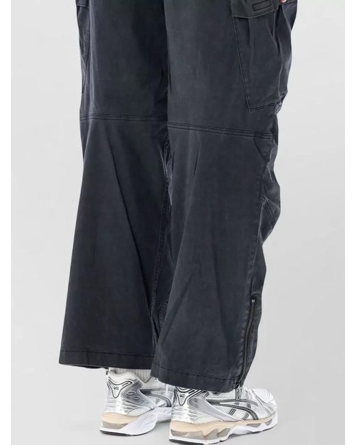 DIESEL Blue Rolfys Puffer Pants Belt Loops Cargo Pockets for men