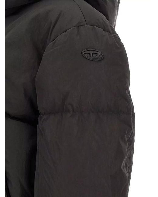 DIESEL Black Down Cropped Puffer Jacket