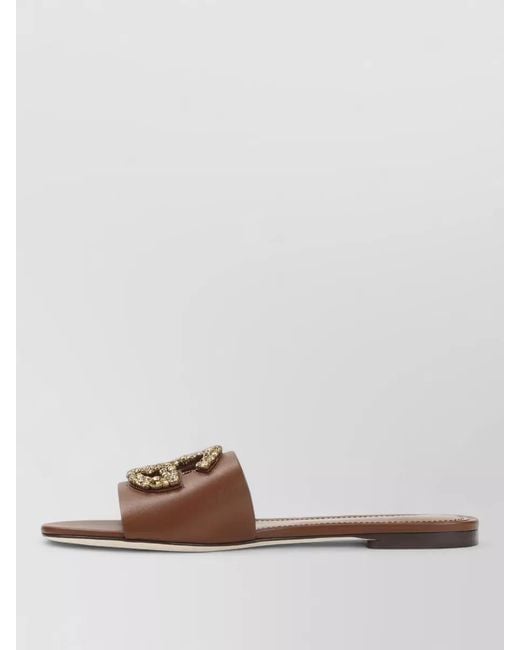 Dolce & Gabbana Multicolor Signature Flat Slide Sandal Open Toe