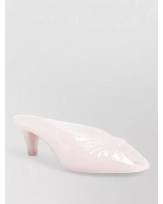 Chloé Pink Jelly Mules Kitten Heel Knotted Detail