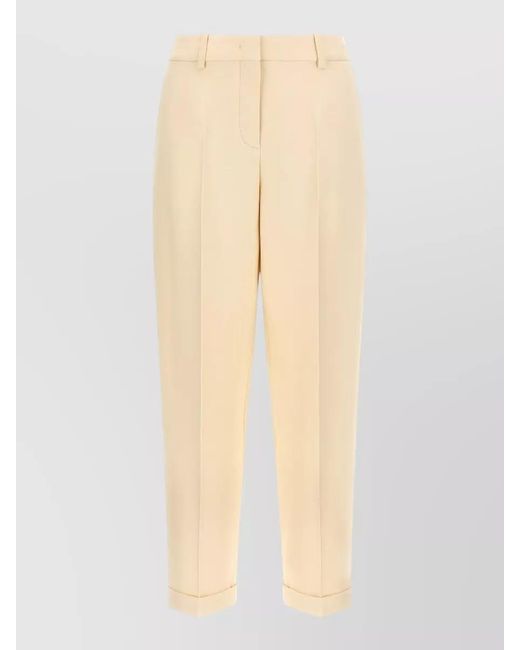 Fendi Natural Silk Tailored Trousers
