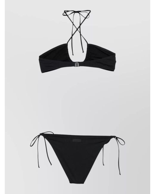 Mc2 Saint Barth Virgo Two Piece Halter String Bikini in Black | Lyst UK
