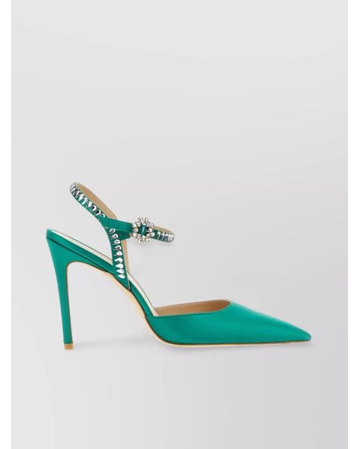 Stuart Weitzman Blue Gemcut 100 Ankle Strap Pumps
