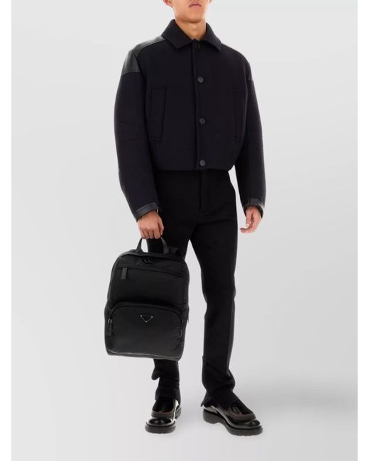 Prada Black Nylon And Leather Backpack for men