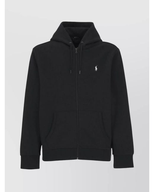 Ralph Lauren Black Cotton-Blend Zip-Up Hoodie for men