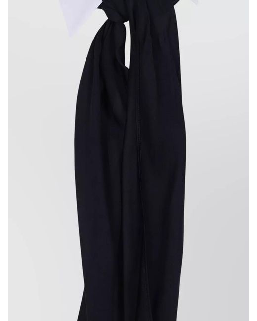 Sacai Blue Poplin Shirt Tailored Fit Scarf Detail