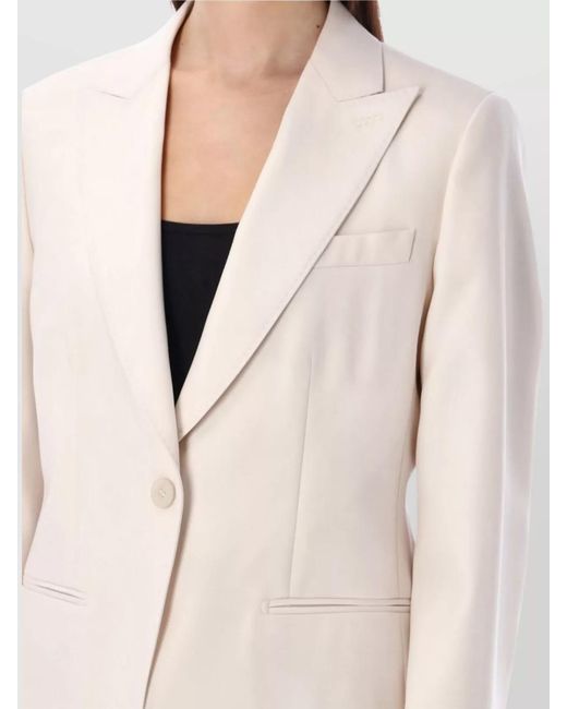 Max Mara Natural Silk Wool Single-Breasted Blazer