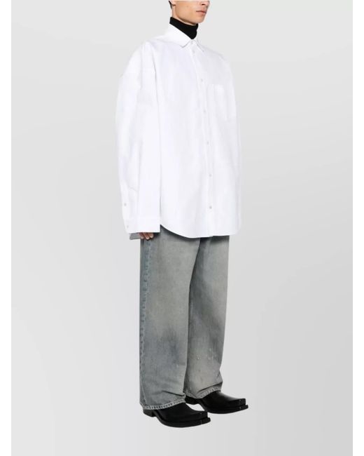 Balenciaga White Cotton Oversized Shirt
