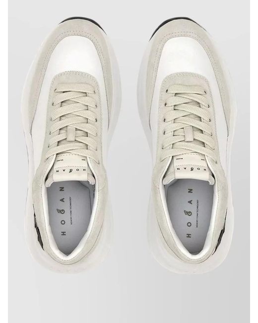 Hogan White Maxi I Active Leather Platform Sneakers