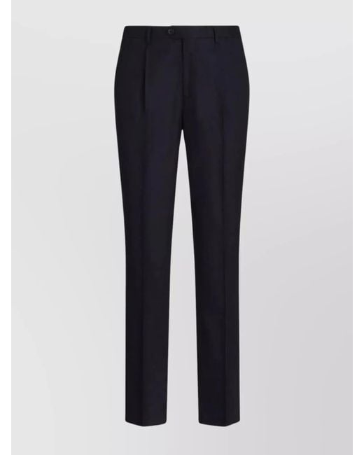Etro Blue Wool Tailored Trousers for men