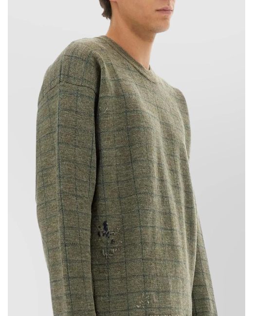 Maison Margiela Green Crew Neck Pullover for men