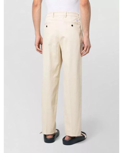 Department 5 Natural Tailored Trousers Straight Leg Belt Loop Design for men