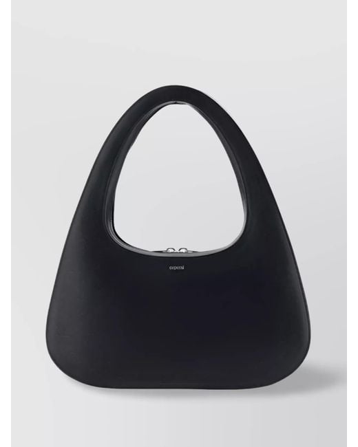 Coperni Black Swipe Baguette Large Leather Shoulder Bag