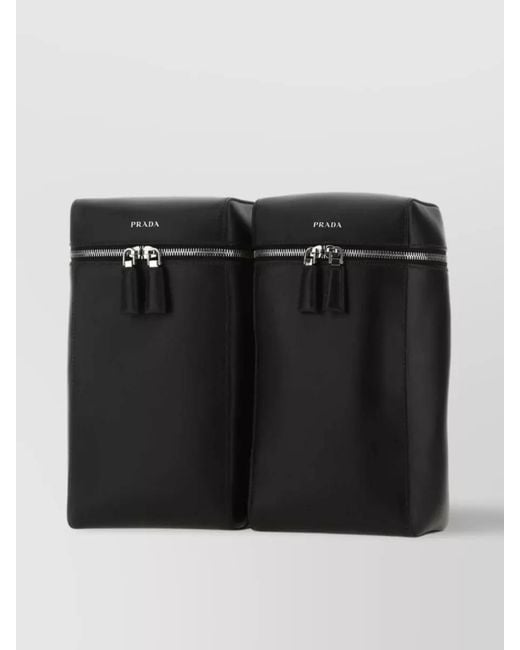 Prada Black Leather Backpack for men