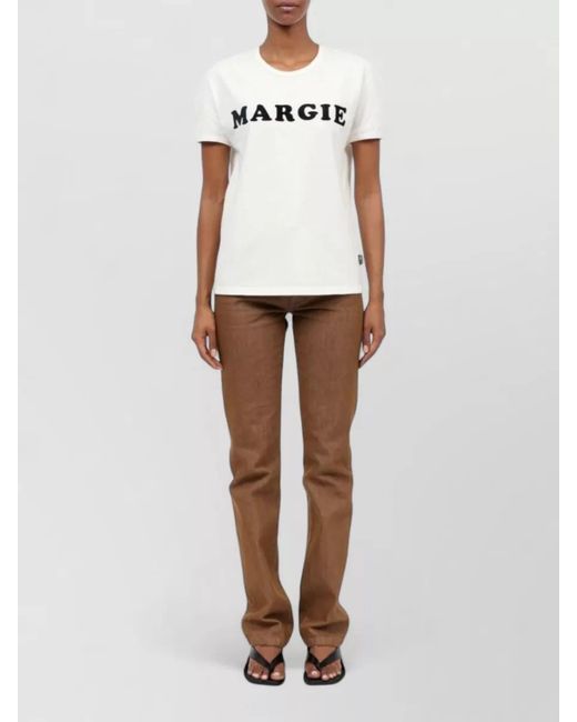 MM6 by Maison Margiela White Logo Cotton T Shirt Short Sleeves