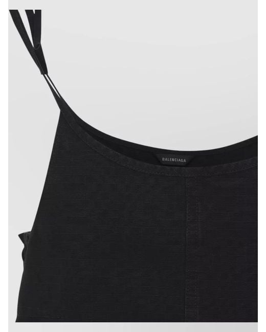Balenciaga Black Lace Up Technical Ripstop Tank Top