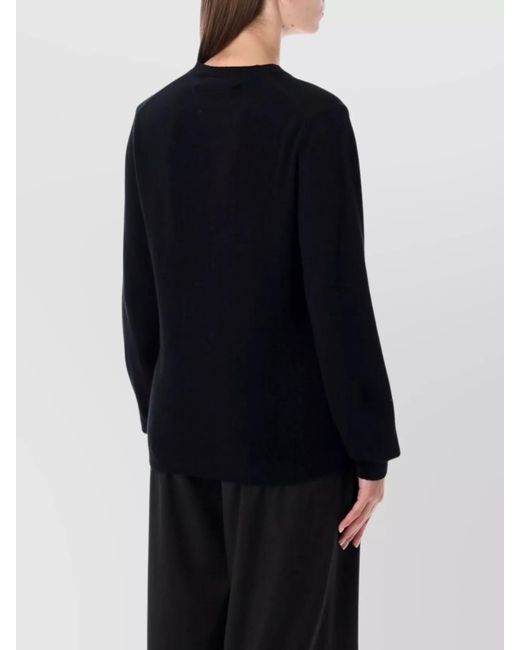 COMME DES GARÇONS PLAY Black Wool V-Neck Crystal-Embellished Sweater
