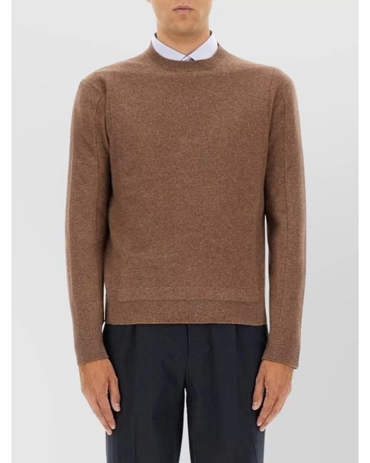 Zegna Brown Cashmere Wool Sweater for men