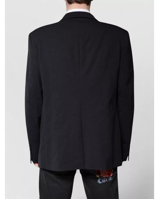 Dolce & Gabbana Blue Virgin Wool Single Breasted Coat for men