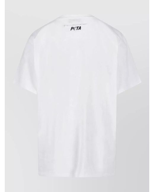 Stella McCartney White Crew Neck Graphic Print Regular Fit T-Shirt