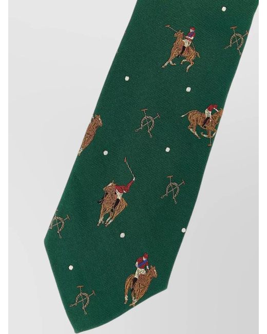 Polo Ralph Lauren Green Silk Necktie Slim Blade Narrow Shape for men
