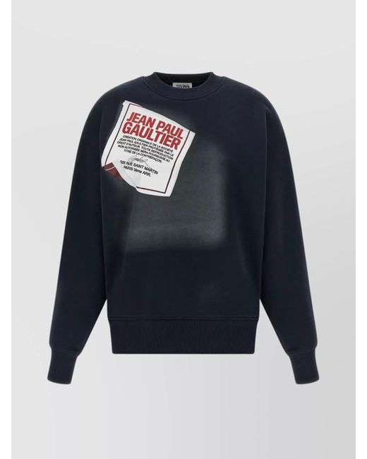 Jean Paul Gaultier Blue 'The Label' Crew Neck Sweatshirt