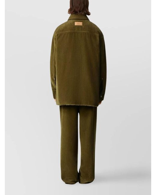 AMI Green Corduroy Overshirt for men