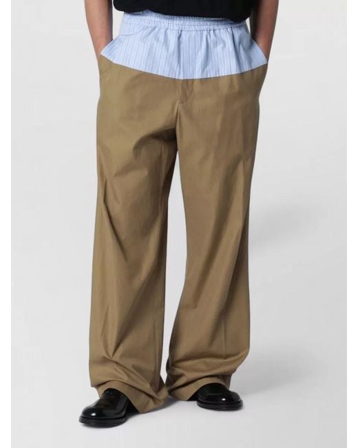Dries Van Noten Multicolor Wide-Leg Trousers With Contrasting Waistband for men