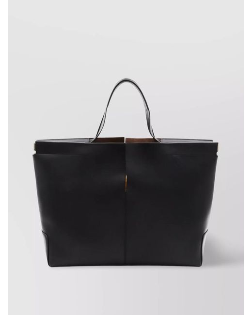 Tod's Black Di Bag Medium Leather Tote Bag