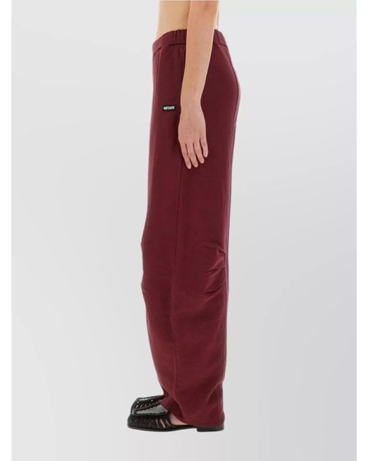 ROTATE BIRGER CHRISTENSEN Red Organic Cotton Relaxed-Fit Wide-Leg Trousers