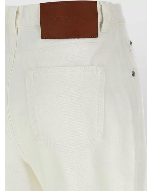 Victoria Beckham White High-Rise Straight-Leg Denim Jeans