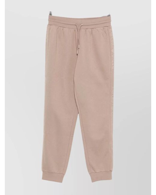 Emporio Armani Natural Lounge Trousers With Cuffed Hems And Side Stripe for men