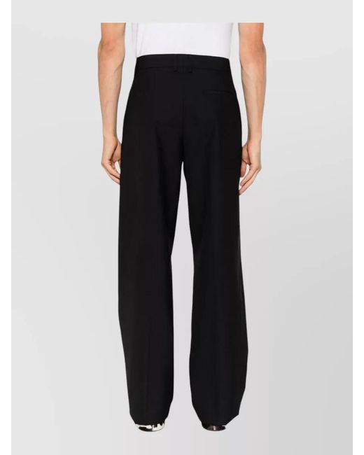 Moschino White High Waist Wide Leg Pleated Pants for men