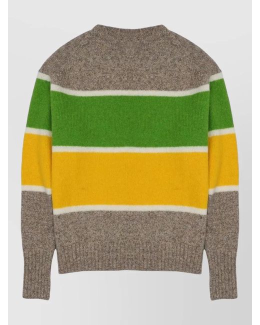 J.W. Anderson Gray Wool Striped Crew Neck Long Sleeve Top for men