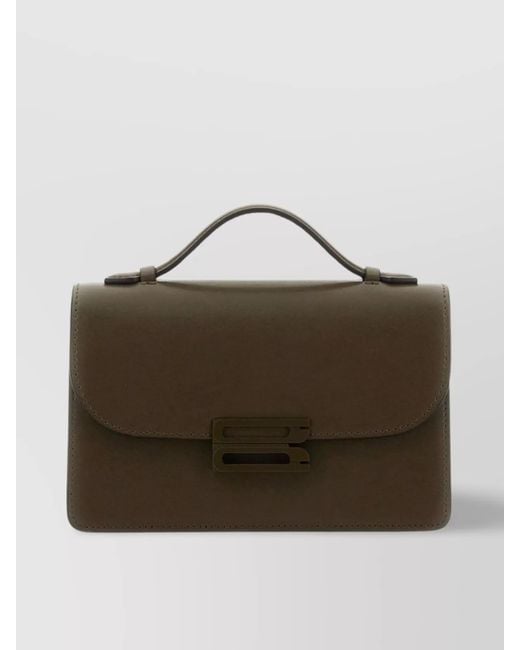 Victoria Beckham Brown Mini Dorian Leather Shoulder Bag