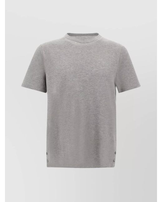 Thom Browne Gray Relaxed-Fit Piqué Short-Sleeve T-Shirt for men