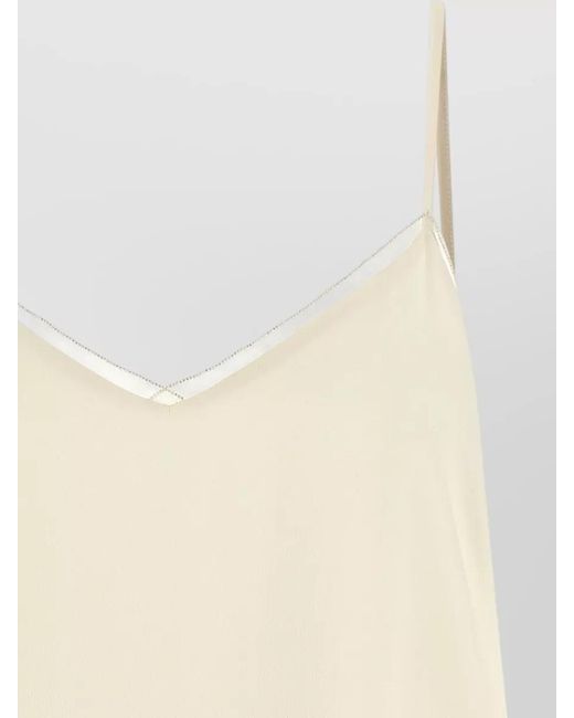 Fabiana Filippi Natural Filo Diamante Sheer Lightweight Spaghetti Strap Top