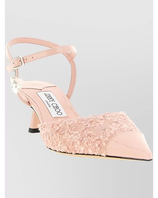 Jimmy Choo Pink Textured Pointed Toe Pumps