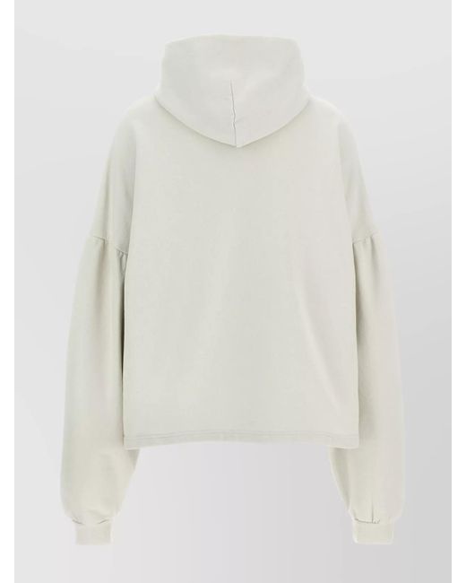 Balenciaga White Oversized Cropped Hoodie