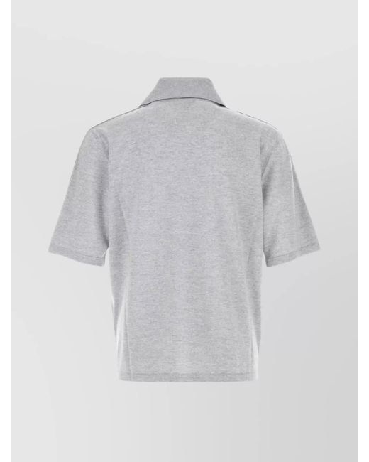 Bottega Veneta Gray Wool Polo Shirt for men