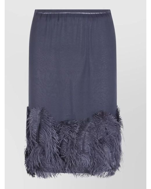 Semicouture Blue Silk Pencil Skirt