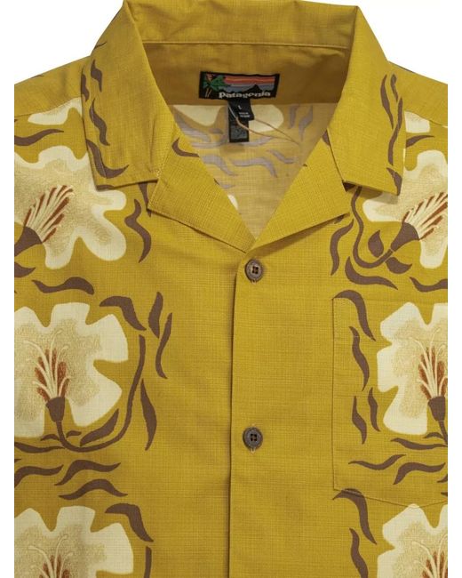 Patagonia Yellow Short Sleeve Shirt Chest Pocket Floral for men
