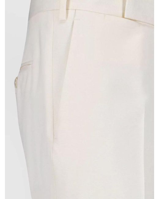 Lardini White Straight-Leg Tailored Trousers for men