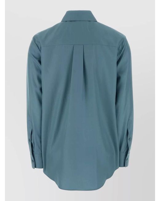 Fendi Blue Silk Shirt for men